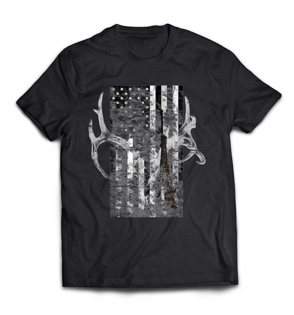 Hunting Deer Skull Flag T-Shirt: Celebrate Your Passion for Hunting